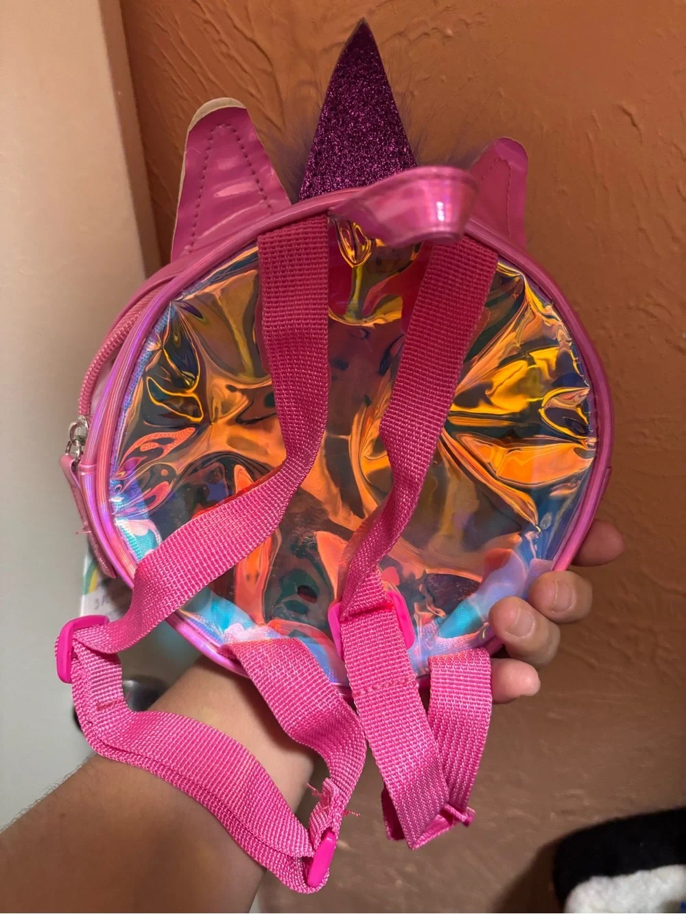 Kids Unicorn Pom-Pom Backpack - Pink and Purple